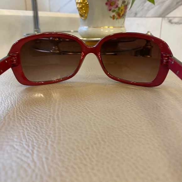 Y2K Oversized Juicy Couture Tortoise/Fuchsia Sunglasses - Picture 6 of 9